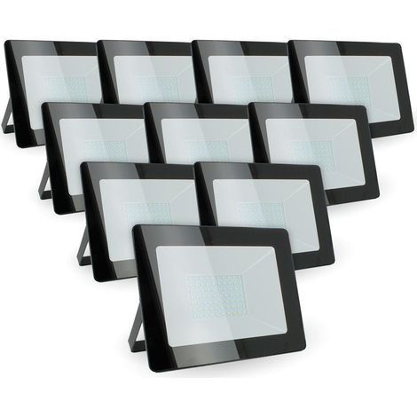 Lote de 10 reflectores LED 50W IP65 al aire libre  Temperatura de color: 4000K blanco neutro