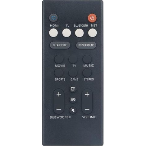Nouveau VCQ9140 Télécommande de Remplacement VCQ9140 Soundbar Télécommande pour Yamaha Sound Bar Soundbar Audio Speaker System VCQ9140 YAS-109 YAS-209 ATS-2090 ATS-1090 Remote Controller