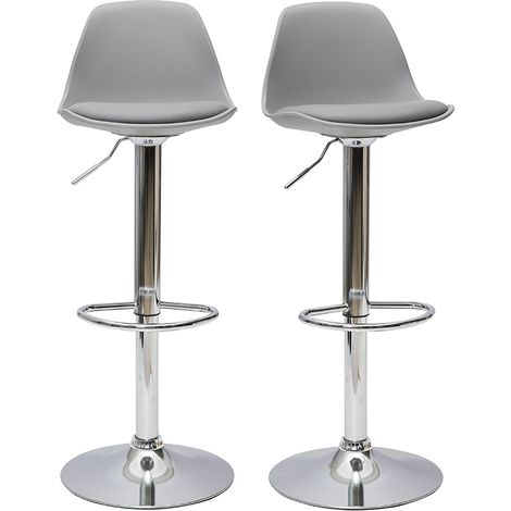 Taburetes de bar gris claro (lote de 2) STEEVY (1/5)