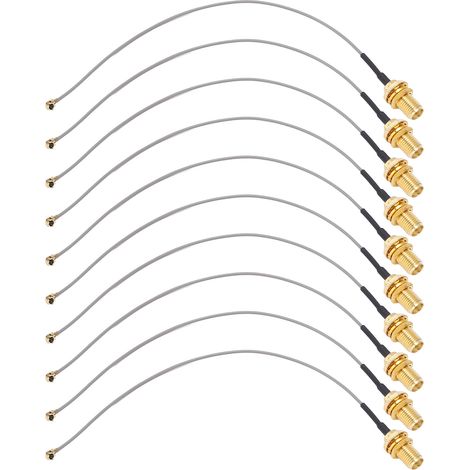 Lot de 10 câbles adaptateurs coaxiaux IPEX vers SMA mâle, rallonges de signal RF 50 ohms (1/5)