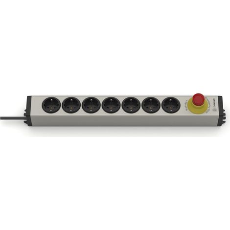 Multiprise en aluminium 7 prises avec interrupteur d'urgence 16 A pour l'arrêt bipolaire des casseroles (1/5)