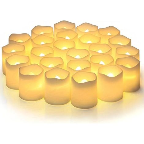24pcs LED Flickering Flame Candles, Flickering Candle Lamp, Electric Tea Lights, Flameless Small Candle, for Home, Christmas, Wedding, Easter Decoration MUMU (1/4)