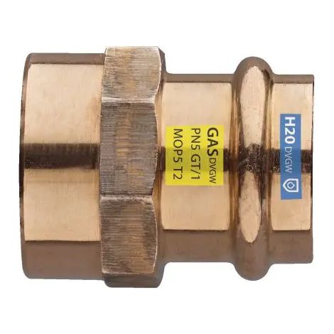 Raccordo Diritto a Pressare Femmina in Bronzo Serie Frabopress Kombi 1/2Ø18