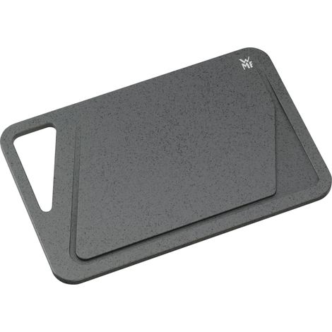 Planche à découper en plastique 38 x 25 cm, rectangulaire, planche de cuisine en plastique, planche à découper avec rainures pour jus, poignée pratique, passe au lave-vaisselle, n'abîme pas les l (1/5)