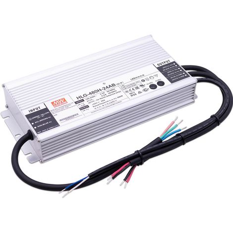 Mean Well HLG-480H-24AB LED Netzteil dimmbar 1-10V / PWM 480W 24V 20A IP65 Schaltnetzteil CV (1/4)