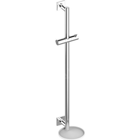 Barre de soutien IXMO 855 mm, avec étagère, en chrome/blanc, angulaire (1/2)