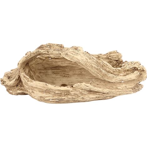 Pot de fleurs artificiel en résine imitation bois flotté pour plantes succulentes, idéal pour rebord de fenêtre, bureau ou table basse. (1/5)