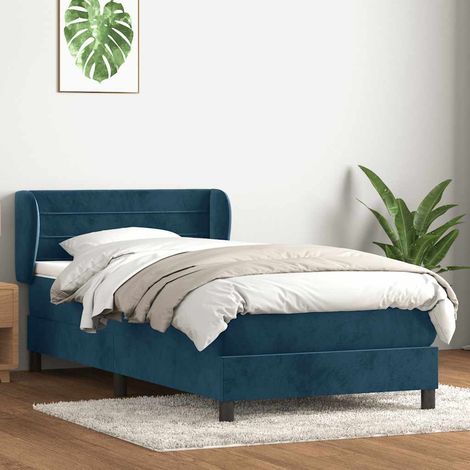 Boxspringbett mit Matratze Dunkelblau 80x210 cm Samt (1/5)