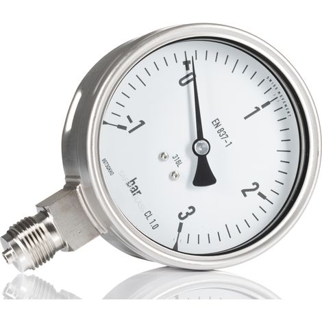 Manomètre RS PRO, -1bar à 3bar, Ø cadran 100mm ( Prix pour 1 )