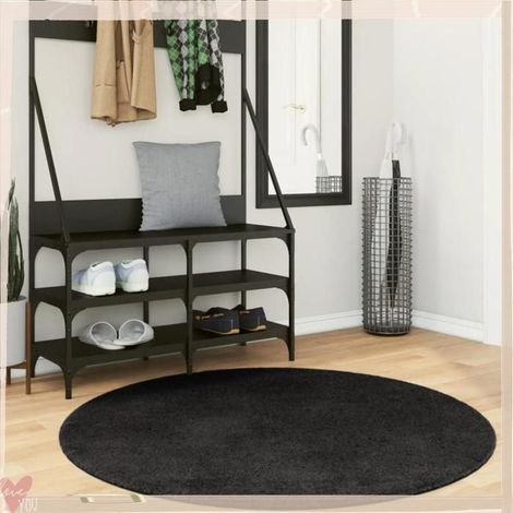 Tapis - VINGVO - HUARTE - 120 cm - Noir - Antidérapant (1/5)