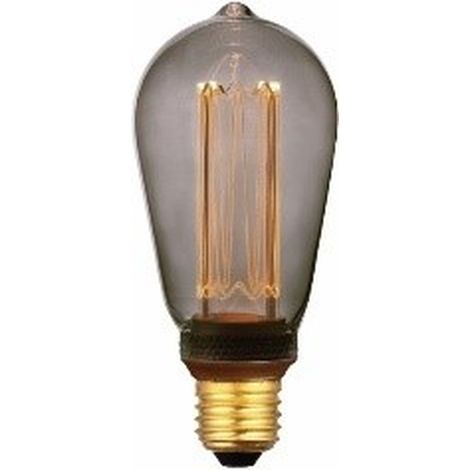 Lampadina decorativa Edison smoke 6,4 cm filamento LED E27 nera