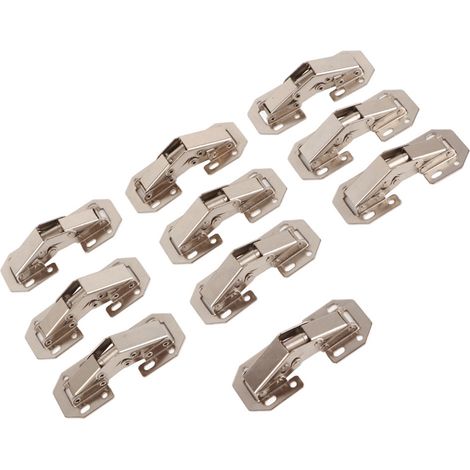 Paquet de 10 charnières de meuble pliantes, angle pour porte d'armoire, placard, installation facile, acier, robuste, visserie incluse (1/5)