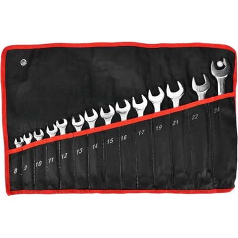 SET CHIAVI COMBINATE 14 PZ FISSA A STELLA MISURE DA 8mm a 24mm 91012