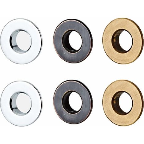 Set di 6 anelli di troppopieno in ottone – Finitura cromata e patina nera – Diametro 30 mm per lavello da bagno o da cucina -Crezuo