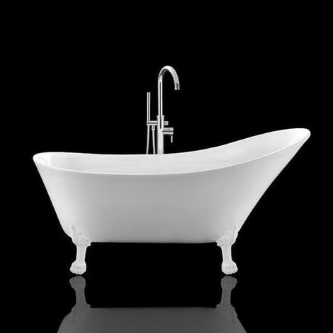 Freistehende Badewanne BALMAIN Löwenfüße WEISS 161