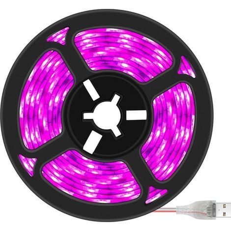 Bande lumineuse pour croissance de plantes, Étanche - Spectre complet - Pour plantes d'intérieur, plantes grasses, hydroponiques - Pour serre et jardinage - Barres lumineuses USB 300 cm (1/5)