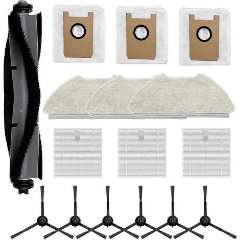 Accessoires de rechange pour aspirateur robot Airrobo T20+ : brosse principale, brosses latérales, filtres HEPA, lingettes de nettoyage, sacs à poussière (1/5)