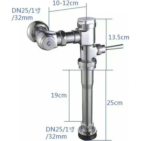 Wall-mounted flush valve for toilets, manual push-button switch, delay valve, export style toilet flush valve -- copper body WS-006 [horizontal toilet flush valve] 32mm water outlet