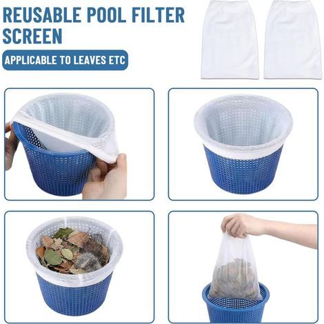 Lot de 30 Chaussette Skimmer Piscine, Chaussettes Skimmer Piscine avec Maillage Ultra-Fin, Réutilisable Chaussette Filtre Piscine, pour Enlever Les Feuilles et la Saleté (1/5)
