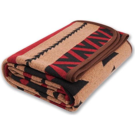 Wolldecke Merino 160x200cm Kuscheldecke Braunrot Super Soft Sofadecke (1/5)