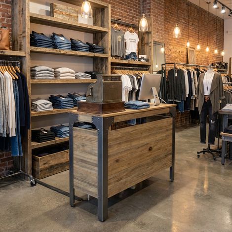Mostrador Boston Industrial 100x50x108cm Madera envejecida Negro (1/5)