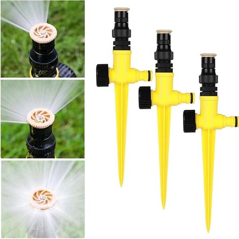 Arroseur de jardin, système d'arrosage automatique rotatif à 360° (3 pièces) pour pelouse, fleurs, légumes et autres plantes. (1/5)