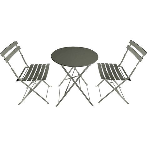 GARDENIA Set tavolo + 2 sedie bistrot dover, in metallo (1/2)