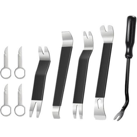 Outil Demontage Garniture Voiture, 5 Pièces Outils de Démontage et 4 Clé Extraction Autoradio, pour L'intérieur, Le Tableau Bord Les Systèmes Audio - (1/5)