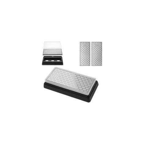 Aiguiser Diamantées, 2 Pièces Pierre a Aiguiser Affutage Diamant Couteau Surface Nid d'Abeille, 400/1000 Pierre à Aiguiser Diamantée,Aiguiseurs de Couteaux a Affuteur Avec Base