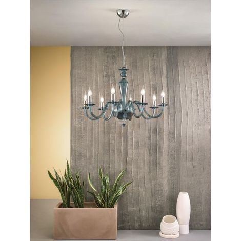 LAMPADARIO PAGANINI 8 LUCI OTTANIO CROMO ATTACCO E14 D.84CM