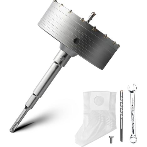 Kit couronne de forage de 160 mm avec adaptateur SDS plus de 220 mm et foret de centrage de 8 x 110 mm, couronne de forage pour maçonnerie et béton (1/5)