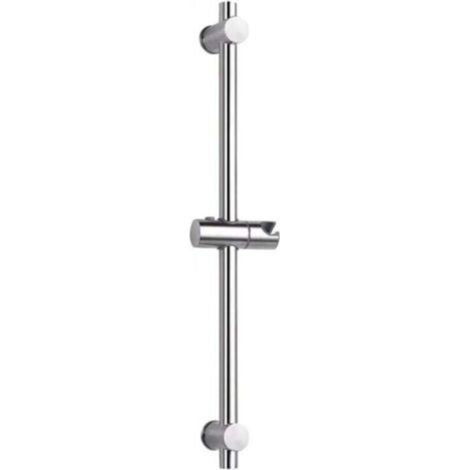 Barre de douche en acier inoxydable 304, réglable en hauteur et en inclinaison, finition acier inoxydable brossé et chrome poli, 66 cm (1/5)
