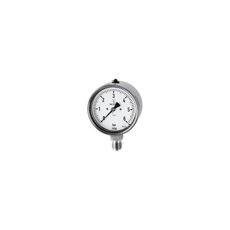 Riegler Manometer, CrNi-Stahl, Sicherh., G 1/2 radial unten, 0-160,0 bar, Ø 100