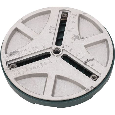 Scie à guichet réglable outil de perçage découpeur trou rond lame carbure coupe verticale 90° nylon alliage zinc argent noir 45-130mm 3-10mm kit 1 plaque 6 lames 1 mèche 2 clés 3 vis 1 écrou 3 rondell (1/5)