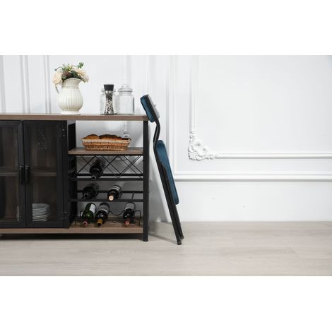 Chaise pliante 2 pièces - Fauteuils de table escamotables avec coussin, sièges portables et montés pour invités, cuisine, bureau, mariage, fête - Bleu (1/5)