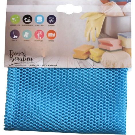 Filet Bleu Maille Recurant 34x34cm - Tissages De Beaulieu (1/2)