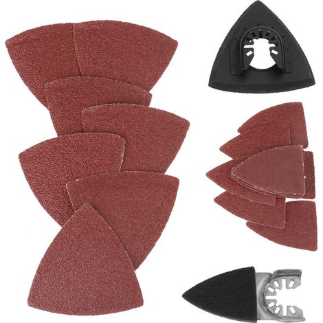 Kit de ponçage oscillant pour 82 pièces, kit de ponçage pour outil oscillant multi-outils en acier au carbone pour matériaux variés, bois, plastique et métal doux (1/5)