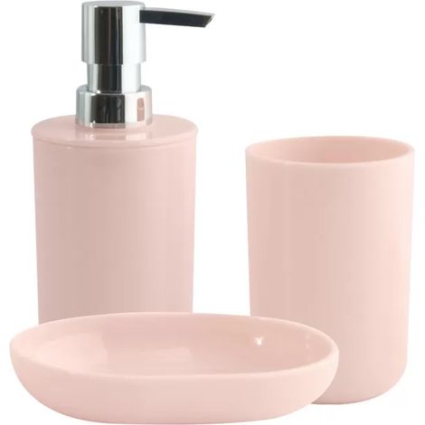 Lot de 3 accessoires de salle de bain INAGUA Rose MSV (1/5)