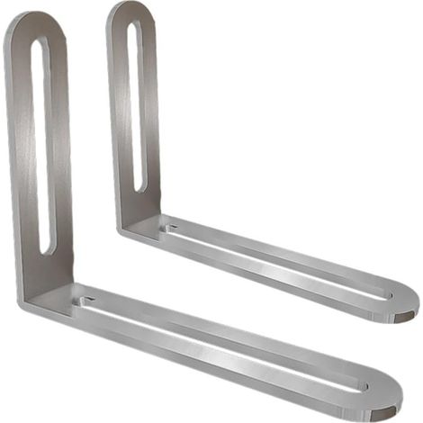 Set of 1 stainless steel corner bracket, 3 mm thick, very strong, right angle L-shaped, for wooden furniture, shelf support, silver wood fixing (B) (1/5)