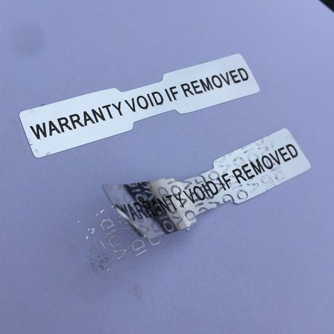 84 Etichette adesive sigilli ologrammi di garanzia e sicurezza "Warranty void if removed" (1/3)