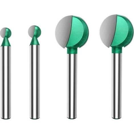4 pezzi Punta per intaglio tondo a sfera da 6 mm, fresa CNC, punta per scanalatura a sfera, utensili per la lavorazione del legno in carburo (1/5)