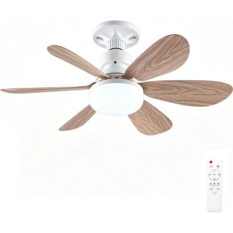 Plafonnier Ventilateur LED Dimmable 40 W Ø52 cm, 6 Pales Effet Bois, 3 Vitesses, Télécommande et Base de Montage, Ventilateur de Plafond avec Éclairage (1/5)
