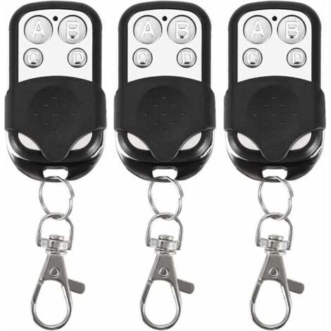 Juego de 3 mandos a distancia universales para puertas automáticas, frecuencia de 315 MHz, código fijo, 4 botones, para hasta 4 puertas.
