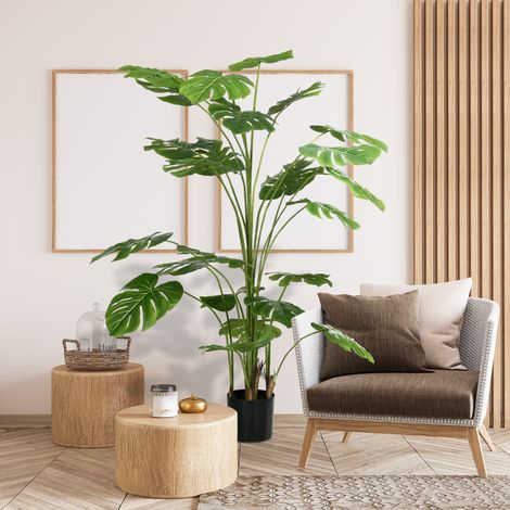 Künstliche Monstera deliciosa mit Topf, 180 cm hoch, für den Innenbereich, grün