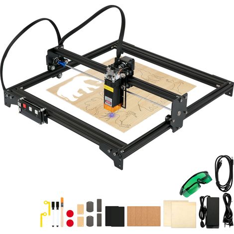 Mophorn Desktop-Lasergravierer, 16,1 x 15,7 Zoll, große Fläche, 5,5 W Laserleistung, Präzisionsschneid- und Graviermaschine für Heimwerkerprojekte