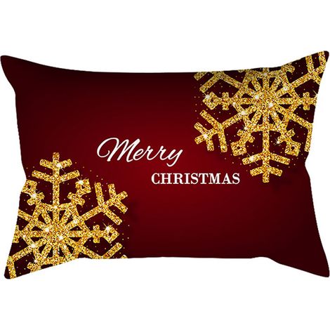 Housse De Coussin Longue - Décor De Noël - Pour Oreiller Cylindrique - Intérieur Et Extérieur - 1 Pièce (1/5)