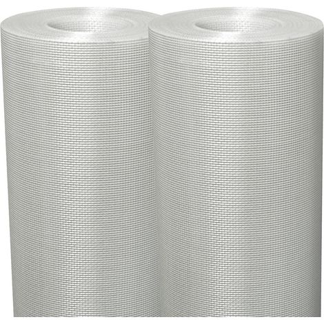 Semin – Lot de 2 rouleaux de tissu en fibre de verre 50 x 1 m – Renfort solide pour murs et plafonds – Compatible avec enduits de finition