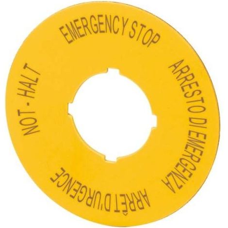 Eaton NOT-HALT placca di emergenza gialla 60 mm