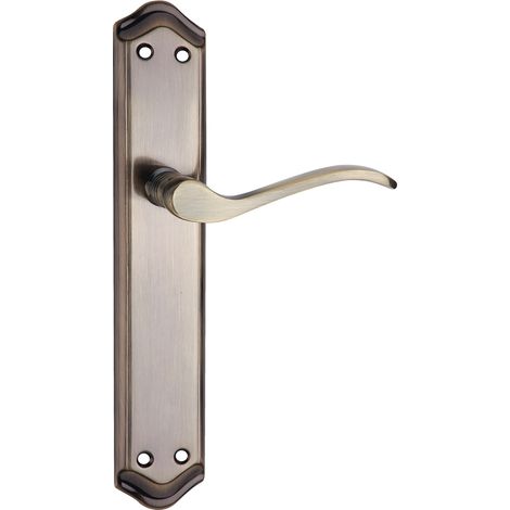 Manilla puerta aluminio acabado cuero 881 placa ovalada curva (1/5)