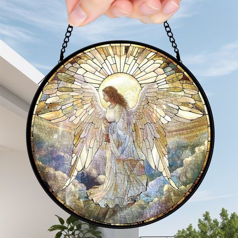 30 cmAttrape-soleil vitrail floral papillon abeille, suspension fenêtre, cadeau femme (1/5)